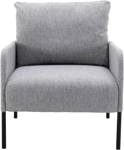 Vista 7 de Kmax Sofá individual de tela, silla moderna para sala de estar, espacio pequeño, apartamento, dormitorio, oficina, color gris