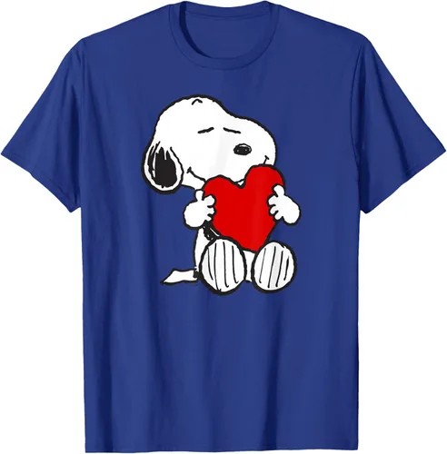 Vista 25 de Peanuts Camiseta de San Valentín Snoopy Hugging Heart, Negro