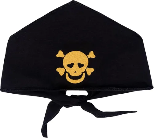 Vista 4 de Auggle Disfraz de Halloween para bebé, falda de rayas pirata con bufanda para la cabeza