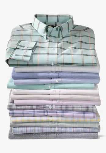 Vista 6 de KingSize Camisa de vestir Oxford sin arrugas para hombre, talla grande y alta