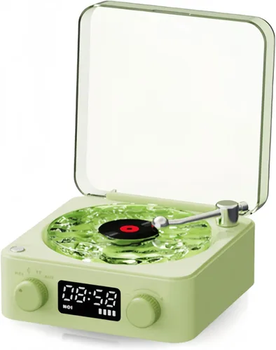 Vista 10 de The Waves - Altavoz Bluetooth, mini altavoces portátiles retro para ayudar a dormir, tocadiscos retro con ondas con luz ambiental, ruido blanco mar