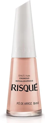 Vista 4 de Esmalte de uñas Risque Nude Esmalte de Unhas Secado rápido, hipoalergénico, de larga duración, extra brillante, fabricado en Brasil Desnudo