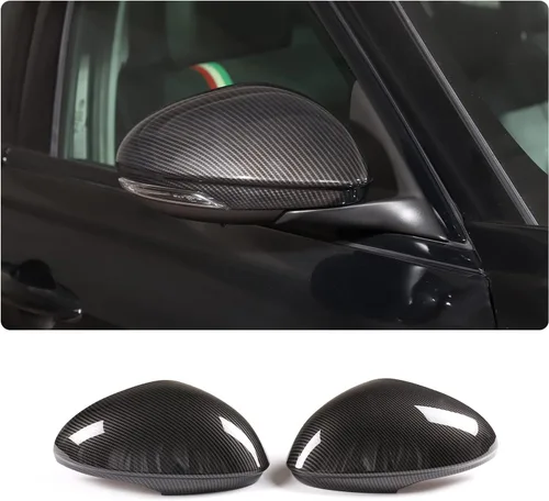 Vista 9 de Cubierta de espejo lateral compatible con Alfa Romeo Giulia 2017-2024, accesorios de decoración de coche