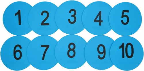Vista 6 de Marcadores de puntos numerados de 6 pulgadas, material TPE antideslizante para el suelo, impermeable, para marcas de campo y cancha, fitness