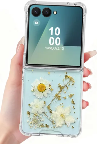 Vista 28 de Funda para Samsung Galaxy Z Flip 3 con purpurina, bonita funda transparente con diseño, brillante, reflectante, con destellos, cubierta de teléfono