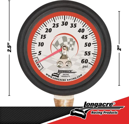 Vista 3 de Longacre 52-52004 Medidor de presión de neumáticos de 0-60 PSI, 2 pulgadas