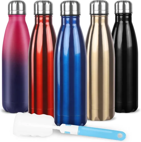 Vista 10 de Sfee Botella de agua aislada, botellas de agua de acero inoxidable de 17 onzas, botellas de agua reutilizables al vacío de doble pared a prueba