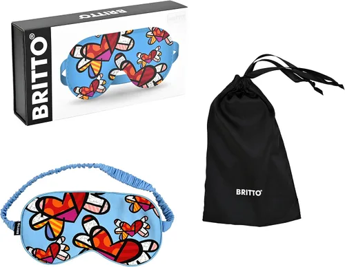 Vista 3 de Britto Romero - Máscara de ojos para dormir 100% seda, el amor está en el aire