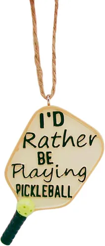 Vista 4 de Wowser Adornos de Navidad de paleta de pickleball – Juego de 3 diseños surtidos, decoraciones colgantes de árbol de vacaciones de 3 pulgadas, regalo
