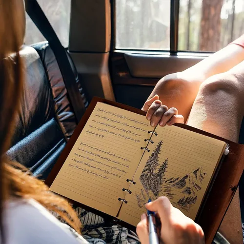 Vista 6 de OMEYA Cuaderno de cuero para diario, planificador de diario de escritura recargable, regalos para mujeres, hombres, niñas, hermanas, amigos