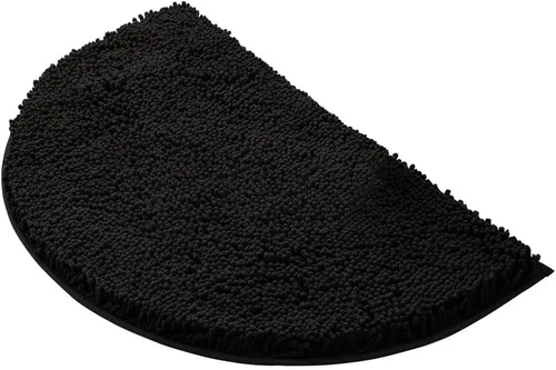 Vista 2 de Tapete de baño absorbente de semicírculos, felpilla suave y gruesa, antideslizante, lavable a máquina, se seca rápidamente, tapete para pies peludos