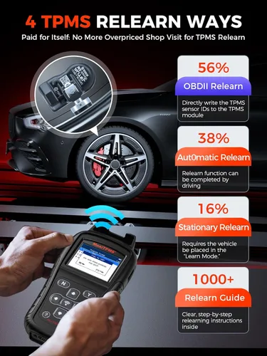 Vista 4 de Autel MaxiTPMS TS408S, herramienta de reaprendizaje TPMS 2026 funciona como TS501 PRO TS508WIF MK808S-TS MP900TS, OBD II Pr0gramming para Autel