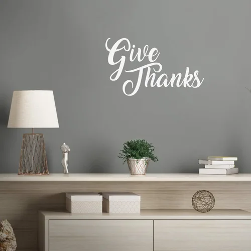 Vista 2 de Calcomanía de vinilo para pared, regalo de gracias, 13.5 x 23 pulgadas, cita inspiradora motivacional, cocina, comedor, sala de estar, dormitorio