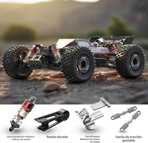 Vista 3 de Jetwood 1/16 Coche RC Rápido Sin Escobillas para Adultos, Coche RC de Control Remoto RTR de Alta Velocidad Máx 42 mph, Camión RC Eléctrico