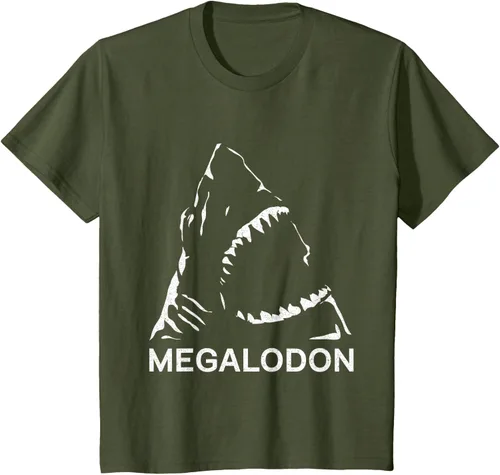 Vista 9 de Camiseta de paleontólogo prehistórico de tiburón gigante Megalodon, Negro