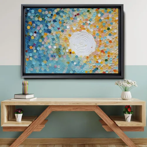 Vista 6 de Abstract Summer Sea Wall Art, Beach Landscape Textured Wall Art, Gift, Summer Art