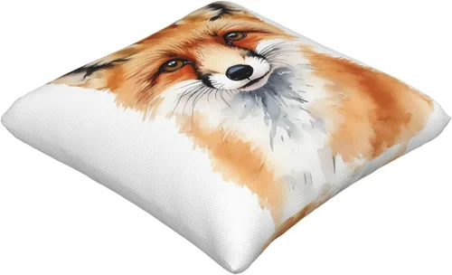 Vista 2 de Bay Fox - Fundas de almohada de 18 x 18 pulgadas, fundas de almohada cuadradas de lino de zorro de acuarela para sofá, dormitorio, sala de estar