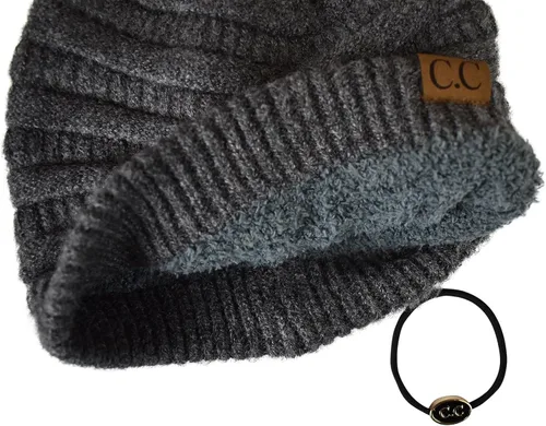 Vista 407 de C.C Trendy Warm Chunky Soft Stretch Cable Knit Beanie