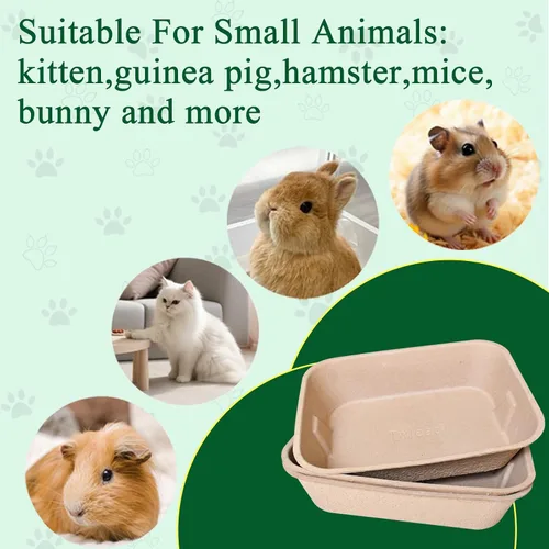 Vista 4 de Caja de arena desechable para gatos (3 paquetes con 1 toalla) Bandeja ecológica de papel 100% reciclado para gatos, 16.14 x 11.81 x 3.94 pulgadas
