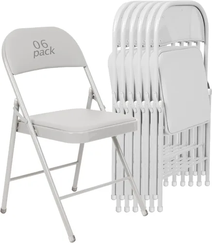 Vista 27 de Juego de 4 Sillas Plegables Tapizadas en Negro - Cómodas Sillas Apilables Portátiles para Interior y Exterior, Eventos, Fiestas, Oficina, Boda Negro