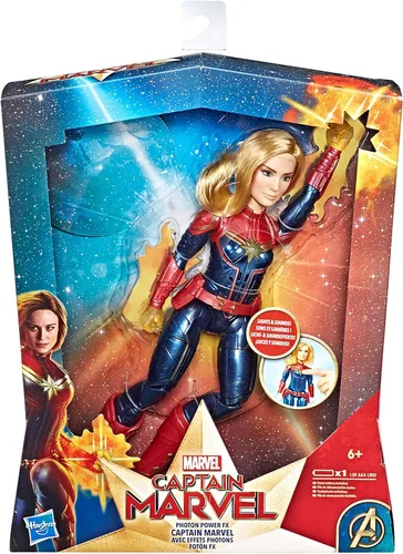 Vista 3 de Marvel Captain Marvel - Muñeca electrónica de superhéroes (de 6 años en adelante)