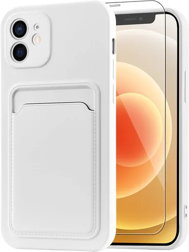Vista 65 de MZELQ Compatible con iPhone 11 Funda TPU Soporte para Tarjetas Cubierta de Billetera, Protección de Cámara + Protector de Pantalla Funda Suave