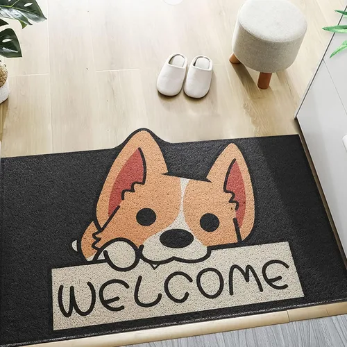 Vista 7 de Tapete duradero para exteriores con elegante diseño de dibujos animados, antideslizante, suave y elástico, tapete de bienvenida para entradas