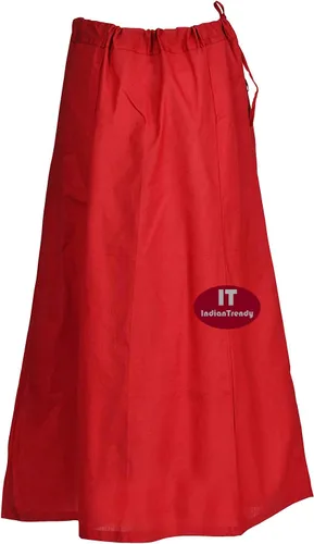 Vista 6 de Indian Trendy Sari Enagua de Algodón Cosida Cintura Ajustable Sari Enagua Forro Falda