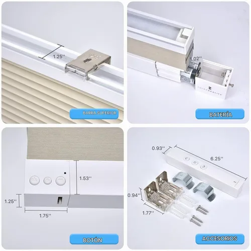 Vista 5 de THIRDREALITY ZigBee Persiana Inteligente, Cortinas de Ventana Opacas Motorizadas con Control Remoto, Persianas de Panal Inalámbricas, Ajuste