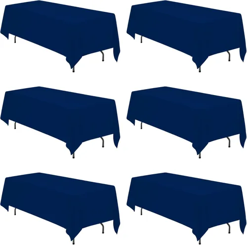 Vista 37 de BRILLMAX - Manteles para mesa rectangular de 6 pies, tela de lino de poliéster, lavable, para boda, recepción, banquete, fiesta de cumpleaños, 60 x