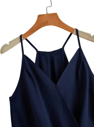 Vista 4 de SheIn Paquete de 3 camisetas sin mangas con dobladillo alto y bajo drapeado, para mujer