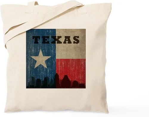 Vista 28 de CafePress Bolsa de mano de la bandera de Texas, bolsa de lona natural, bolsa de compras reutilizable