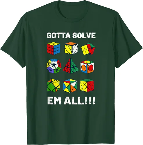 Vista 66 de Camiseta competitiva Puzzle Cube Gotta Solve Em All Speed Cubing