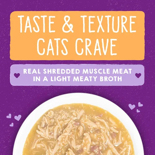 Vista 2 de Stella & Chewy's Carnivore Cravings Savory Shreds - Comida húmeda para gatos - Fórmula de alta humedad con pollo premium sin jaula y carne de res