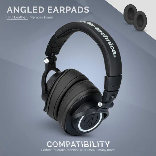 Vista 5 de Brainwavz almohadilla de espuma viscoelástica para oídos con ángulo–adecuado para muchos otros grandes sobre los audífonos–AKG, HifiMan, ATH