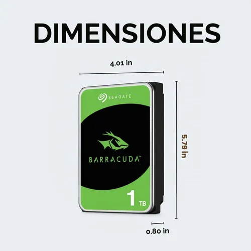 Vista 9 de Seagate Bare Drives BarraCuda - Disco duro interno de 1 TB, SATA de 3.5 pulgadas, 6 Gb / s, 7200 RPM, 64 MB caché, para computadora de sobremesa