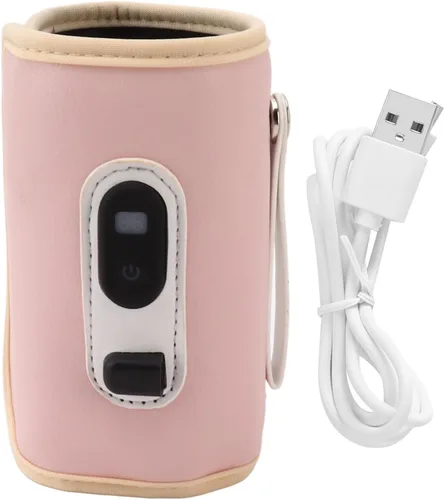 Vista 5 de HEEPDD Calentador de biberones portátil con 5 ajustes de temperatura, alimentado por USB, 3 minutos, calor rápido, tamaño compacto, para leche