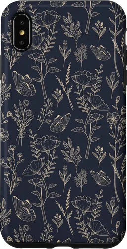 Vista 11 de Butterfly Meadow Botanical Wildflower Pattern (Azul Marino) Funda para iPhone 17