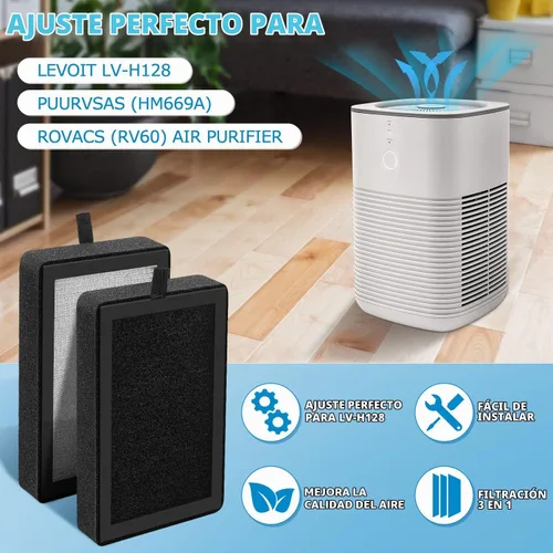 Vista 4 de LV-H128 Filtro de repuesto para purificador de aire LEVOIT LV-H128, paquete LV-H128 Filter-4 Pack