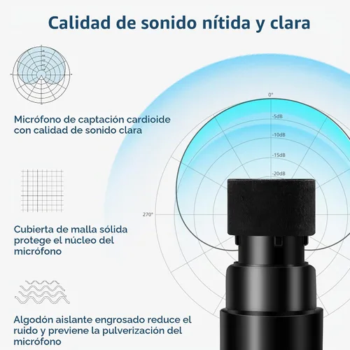 Vista 5 de Micrófono inalámbrico Bietrun con eco/agudos/graves, rango UHF de 160 pies, sistema de micrófono dinámico de mano inalámbrico doble UHF para karaoke