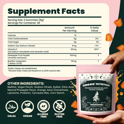 Vista 2 de Gomitas de equilibrio femenino, gomitas de equilibrio prémium para la salud del pH de las mujeres, gomita femenina para apoyo inmunológico