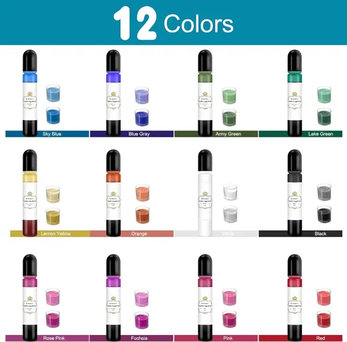 Vista 2 de YRYM HT Tinte de vela, 12 colores para hacer velas (12 botellas)