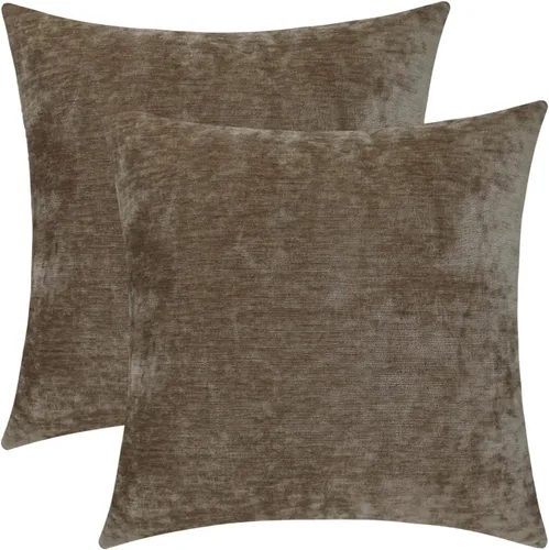 Vista 57 de Jeneoo - Fundas de almohada decorativas rojas brillantes de chenilla suave, fundas de cojín cómodas y sólidas para sofá de sala de estar