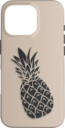Vista 20 de Black Dark grey Pineapple on Tan beige for Pineapple lovers Case for iPhone 16
