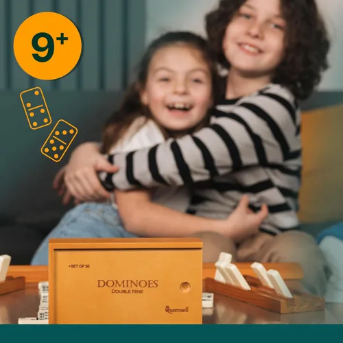 Vista 5 de Juego de dominó doble 9 – Juego de dominó para adultos y niños a partir de 8 años – Juego de dominó doble nueve, juegos de mesa clásicos – Juego