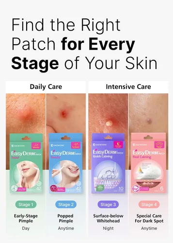 Vista 4 de EasyDerm - Juego de parches coreanos para espinillas en 4 pasos + extractor de doble punta 2 en 1, para un cuidado completo de la piel