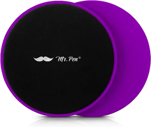 Vista 10 de Mr. Pen Deslizadores centrales para entrenar – Paquete de 2 discos deslizantes de entrenamiento de doble cara Azul