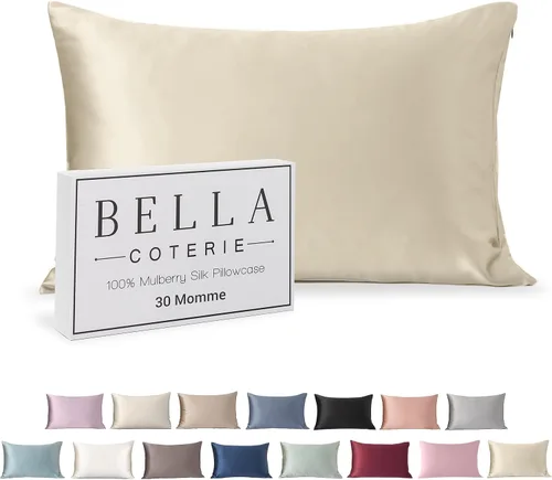 Vista 7 de Bella Coterie - Funda de almohada de seda de lujo para cabello y piel Champán