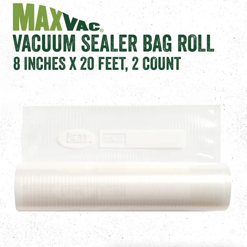 Vista 2 de LEM MaxVac - Rollos para bolsas de vacío de 2 piezas de 8 pulgadas x 20 pies