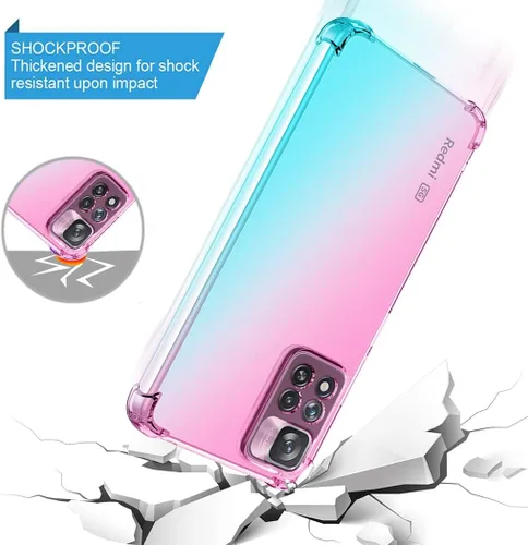 Vista 7 de Funda para Redmi Note 11 Pro 5G/Redmi Note 11E Pro, funda transparente para teléfono con degradado, delgada, antiarañazos, flexible, funda